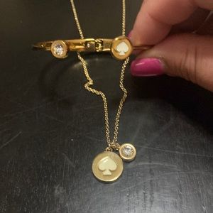 Kate Spade white and gold necklace and bangle